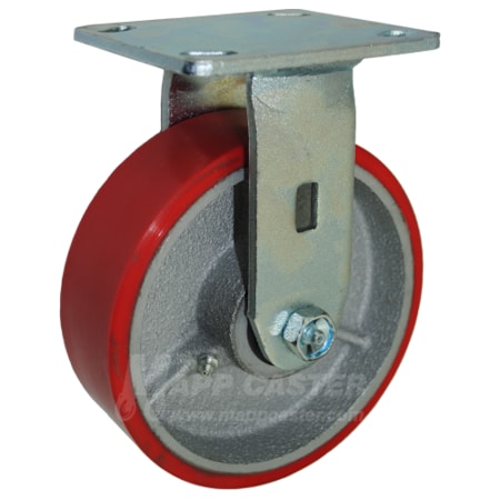 Mapp Caster 6"X2" Red Polyurethane on Iron Wheel Rigid Caster - 1,200 Lbs Cap 146PURB620R